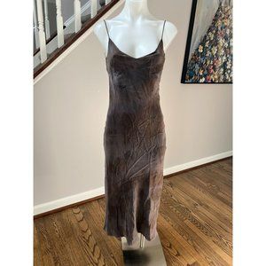 DANNIJO Tie Dye Silk Midi Slip Dress - Gray Smoke - Size XS